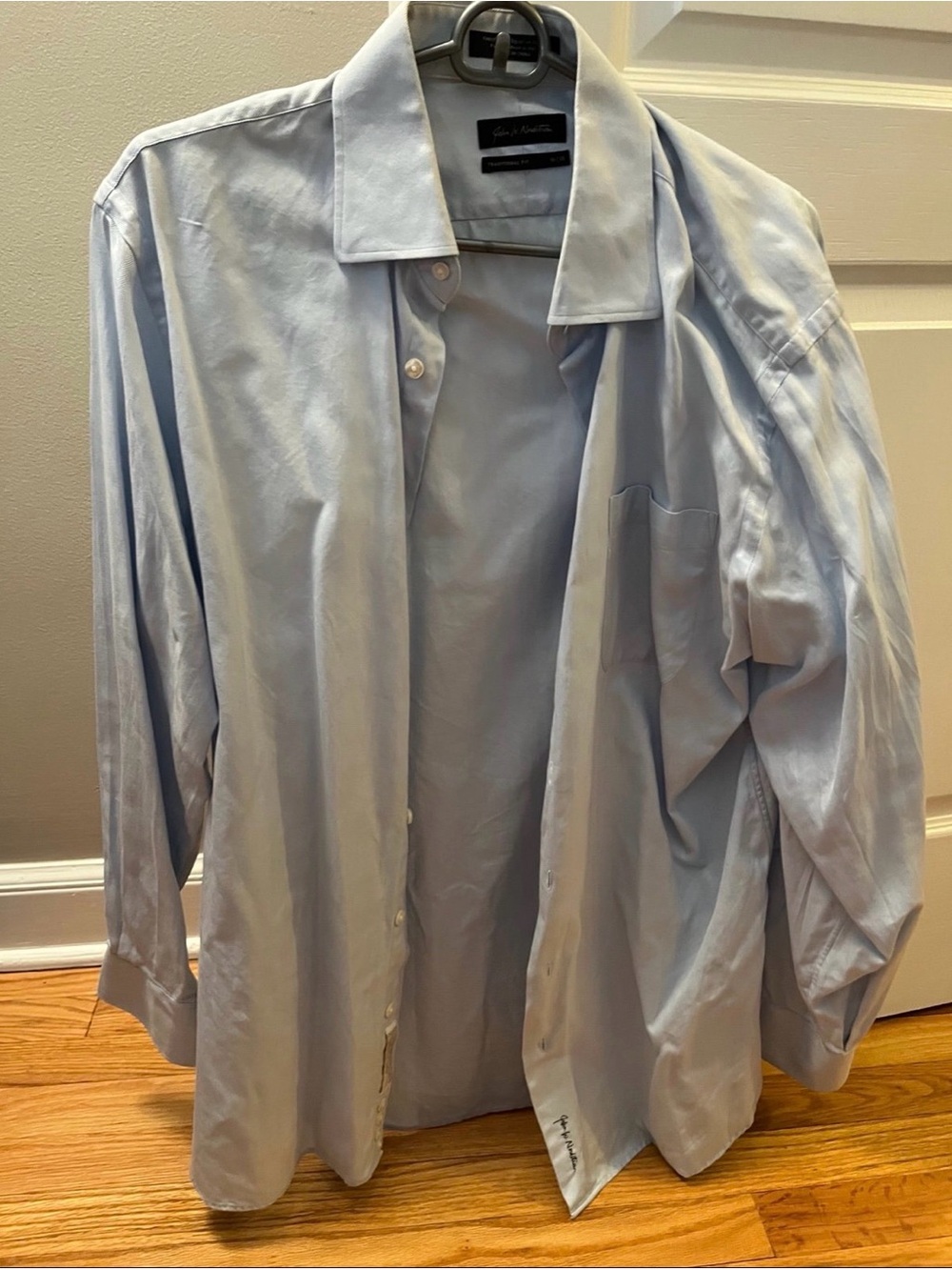 Nordstrom Traditional Fit 16/35 Men’s Long Sleeve Dress Shirt Blue